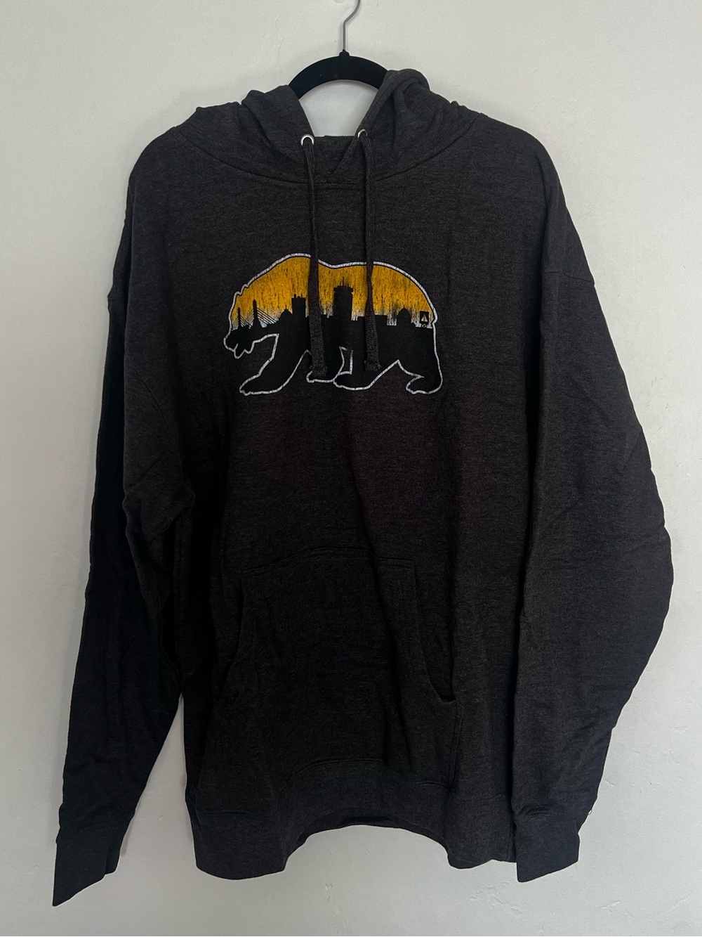 Men's Charcoal Hoodie with CA Bear